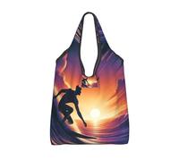 Vortithora Borsa per la spesa riutilizzabile per andare a fare surf all'aperto, borsa per la spesa impermeabile