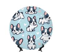 Vortithora Boston-Terrier-Heart-Love, piatto decorativo con supporto, 25,4 cm, elegante piastra da parete per decorazione domestica
