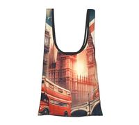 Vortithora Collage-Vintage-Of-London, borsa per la spesa riutilizzabile, pieghevole, borsa della spesa portatile per uso quotidiano