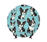 Vortithora Cute-Boston-Terrier-Friend - Piatto decorativo da 25,4 cm, con supporto, elegante piatto da parete per decorazione domestica