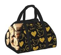 Vortithora Grande borsa porta legna da ardere con croce glitterata e colomba della pace, in tessuto Oxford 600D, con manici rinforzati, borsa a legna aperta per camino, stufa a legna, campeggio e