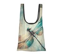 Vortithora Grunge-Dragonfly-Bug - Borsa per la spesa pieghevole, riutilizzabile, per uso quotidiano