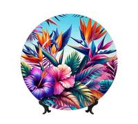 Vortithora Isola Tropicale Isola Ibisco Piatto Decorativo 25,4 cm con supporto, elegante piastra da parete per la decorazione della casa