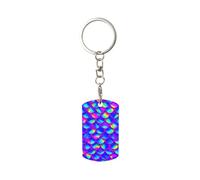 Vortithora Metallo di alluminio Keychain delle scale d'ardore del pesce con l'anello chiave per uso quotidiano
