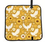Vortithora Peace-Dove-Daisies Cuscino pieghevole da stadio impermeabile portatile Bleacher Pad Piccolo tappetino da campeggio per campeggio, viaggi, eventi sportivi all'aperto