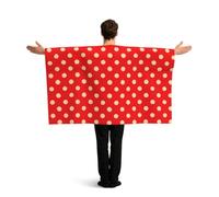 Vortithora Piccolo mantello rosso con bandiera a pois con maniche per adulti, mantello indossabile in poliestere, mantello leggero per fan sportivo per il giorno del gioco, feste in bar e feste in
