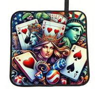 Vortithora Queen-American-Poker-Card Cuscino pieghevole da stadio impermeabile portatile Bleacher Pad Piccolo tappetino da campeggio per campeggio viaggi eventi sportivi all'aperto