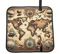 Vortithora Retro Antico Mappa Del Mondo Pieghevole Stadio Cuscino Impermeabile Portatile Bleacher Pad Piccolo Camping Mat Per Campeggio Viaggi Outdoor Sport Eventi