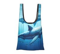 Vortithora Sharks-Swim-In-Ocean, borsa per la spesa riutilizzabile, pieghevole, borsa della spesa portatile per uso quotidiano