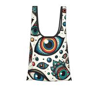 Vortithora The-Colorful-Evil-Eye, borsa per la spesa riutilizzabile, pieghevole, borsa della spesa portatile per uso quotidiano