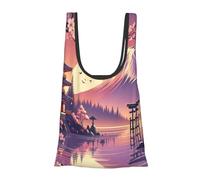 Vortithora Tranquil-Cherry Blossoms - Borsa per la spesa pieghevole, riutilizzabile, per uso quotidiano