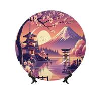Vortithora Tranquil-CherryBlossoms - Piatto decorativo con supporto, 25,4 cm, elegante piastra da parete per decorazione domestica