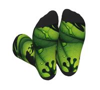 Vortithora Tropical-Frog-On-Leaf Calzini unisex a blocchi di colore per uomini e donne, calzini a metà polpaccio elasticizzati in morbido poliestere, comodi calzini sportivi casual adatti per scarpe