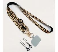 vortixia Laccio per Cellulare con Tracolla e Stampa Leopardata, Cordino per Telefono Cellulare, Catena con Guarnizione Universale per Tutte Le custodie per telefoni