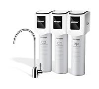 Vortopt Depuratore Acqua Sottolavello,Depuratore Acqua a 3 Stadi con Rubinetto, Purificatore D'acqua da Cucina Certificato NSF, Rimuove Piombo, Cloro e Odori, F01