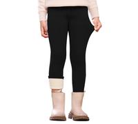 Vorvowry Leggings Térmicos Niña Invierno Mallas Forradas Pantalones Cálidos Polar Elásticos Suaves para Niñas 120 Negro