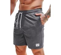 Vorvowry Pantaloncini Uomo Shorts Estivi Bermuda Uomo con Tasche Leggeri Morbido Comodo Velluto a Coste Casual Pantaloni Corti Uomo Grigio Scuro XL