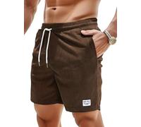 Vorvowry Pantaloncini Uomo Shorts Estivi Bermuda Uomo con Tasche Leggeri Morbido Comodo Velluto a Coste Casual Pantaloni Corti Uomo caffè S