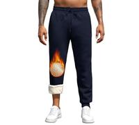 Vorvowry Pantaloni Tuta Uomo Invernali Caldo Felpati Pile Pantalone Termici Cotone Sportivi Joggers con Elastico in Vita Coulisse e Tasche XXL Zaffiro Gambali