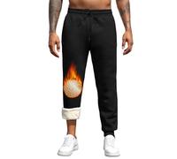 Vorvowry Pantaloni Tuta Uomo Invernali Caldo Felpati Pile Pantalone Termici Cotone Sportivi Joggers con Elastico in Vita Coulisse e Tasche XL Gambali Neri