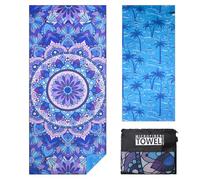 Vorvowry Telo Mare Grande Microfibra Uomo Donna Leggero Asciugatura Rapida Asciugamano Mare Telo Spiaggia Antisabbia con Borsa in Rete 80×180cm Mandala Viola