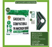 SACCHETTI FOLLETTO VK200 VK220s 12 SACCHETTI 12 PROFUMI 2 GRIGLIE 1 SETOLA Top