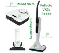 VORWERK FOLLETTO VK7S SENZA FILO COMPLETO LAVAPAVIMENTI PULILAVA HD7s ROBOT VR7s
