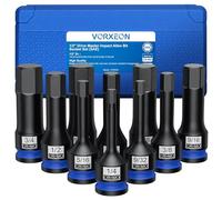 VORXEON 10Pcs 1/2" Drive SAE Impact Allen Hex Bit Socket Set 42CRMO with Storage Case 1/4” 9/32” 5/16” 3/8” 7/16” 1/2” 9/16” 5/8” 11/16” 3/4”