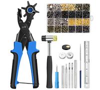 VORXEON Fustella Professionale per Cinture - Kit Completo con 6 Fori Intercambiabili, 240 Rivetti + 120 Scatti, Righello e Martello. Ideale per Cinturini Orologio, Cinghie, Collari Cani