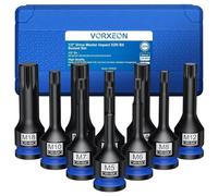 VORXEON Set di 10PCS Chiavi XZN a Bussola per Avvitatore a Percussione 1/2", M5-M18 in acciaio 42CRMO, Set di Cacciaviti Triple Square a Percussione, Adatto per Chiavi Pneumatiche, Riparazioni Auto