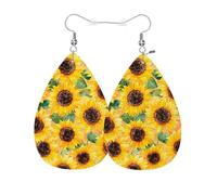 Vosach Orecchini da baseball in ecopelle moda sport palla cuciture lacci rossi e gialli orecchini a goccia gioielli per donne ragazze da sposa, Universale, Pelle, Nessuna pietra preziosa