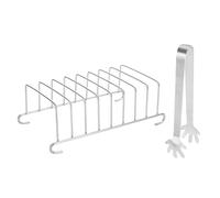 VOSAREA 1 Set di Griglia per Toast E Clip per Alimenti in Acciaio Inossidabile per Friggitrice Ad Aria per Cucina, Multifunzionale E Portatile per Toast E Spiedini