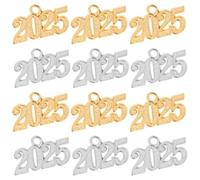 VOSAREA 12 pezzi Ciondoli Anno in Lega Argento Oro per Creazione Gioielli Fai da Te Collane Bracciali Orecchini Portachiavi