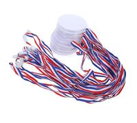 VOSAREA 15 Pezzi Medaglie Vuote Fai da Te, Set con Cordino Colorato | Plastica ABS e Nastro, Uso Semplice, per Laboratori Scolastici, Giochi di Famiglia e Premi Partecipazione