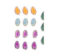 VOSAREA 15pcs agata fette naturali pendenti con foro irregolari cristalli di guarigione pietre per gioielli fai da te produzione artigianale dimensione s (rosso blu verde giallo viola)