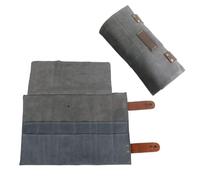 VOSAREA 1pezzi Borsa da in Pelle Resistente Slot per Forbici e Pettini Organizer Rotolabile per Strumenti da Parrucchiere e Saloni di Bellezza Custodia Compatta per Attrezzi
