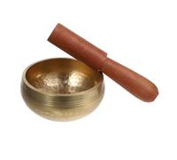 VOSAREA 1set Ciotola Tibetana Rame Per Meditazione e Yoga Con Bastoncino Legno Per Rilassamento e Guarigione Ottima Per Pratiche Spirituali e Musicoterapia