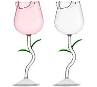 VOSAREA 2 Pezzi Calice Vino a Forma di Rosa 150ml Elegante | Design Decorativo per Tavola e Banchetti, Adatto a Vino Rosso e Bevande Miste, Regalo Raffinato