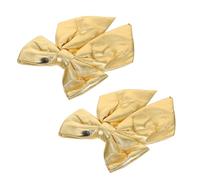 VOSAREA 2 Pezzi Fiocco Grande Dorato Leggero Riutilizzabile per Decorazioni di Matrimonio e Feste, Elegante e Festoso, per Porte e Scenari di Festa 19x26 Cm