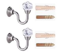 VOSAREA 2 Pezzi Ganci Fermatende a Parete in Cristallo Trasparente con Nappine Eleganti Facili da Installare per Decorazioni Interne E Appendiabiti Multiuso