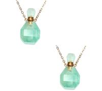 VOSAREA 2pezzi Collana Pendente Cristallo Di Fluorite Con Bottiglia Per Profumo e Essenziale Accessorio Decorativo Colorato Per Doni e Con Catena