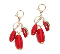 VOSAREA 2pezzi Portachiavi Anguria in Resina Decorazione Appesa Estiva Per Zaini e Chiavi Accessorio Kawaii Frutta Per Ragazze e Bambine