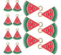 VOSAREA 30 pezzi Ciondoli Mini Fetta Anguria in Smalto Colorato Pendenti in Lega Resistenti per Orecchini Bracciali Collane e Portachiavi Estivi Accessori Moda Unici e Portatili