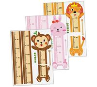 VOSAREA 3sets Adesivi Per Misurare Decorazione Per Cameretta Con Animali Cartone Materiale Resistente Adesivi Murali Per Scuole e Asili