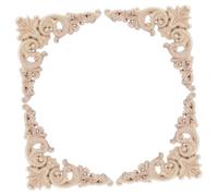 VOSAREA 4 Pezzi Appliques in Non Verniciati Onlays Bed Armadio Decorazioni Intagliate in Appliques in Decalli Onlay Decalli Decalli Del