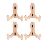 VOSAREA 4 Pezzi cavalletti portatarga in Legno per espositori Pieghevoli espositori per Piatti (Colore Pino)
