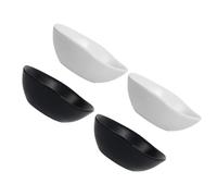 VOSAREA 4 Pezzi Piattino per Salsa in Ceramica, Condimenti per Tavola | Design Semplice e Pulito, Uso Versatile per Olio D'oliva e Margarina, Bianco o Nero