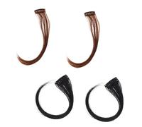 VOSAREA 4Pezzi Parrucche Con Frangetta Naturale Per Ragazze Clip Realistiche Per Look Quotidiana