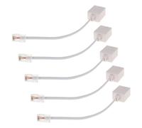 VOSAREA 5 Pezzi Adattatore per Cavo Ethernet Rj45 a Rj11 Design Salvaspazio in Abs Rame Bianco Connettività senza Interruzioni per Telefono Fisso