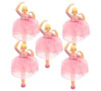 VOSAREA 5 Pezzi Bambola Ballerina in Plastico Rosa per Carillon, Decorazione Realistica e Danza, per Collezionismo e Accessori per Scatola Musicale